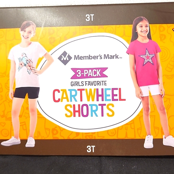 KIDS GIRLS NEW 3 PACK CARTWHEELS SHORTS SIZE 3T - Picture 2 of 6